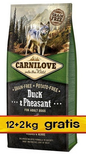 Carnilove Dog Duck & Pheasant Adult - kaczka i bażant 14kg (12+2kg gratis) - Image 1