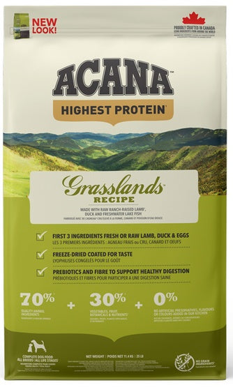 Acana Highest Protein Grasslands Dog 11,4kg - Image 1