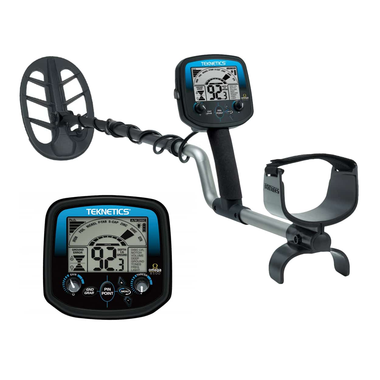 Teknetics Omega 8500 Metal Detector w/ 11" DD Double-D Coil - Image 1