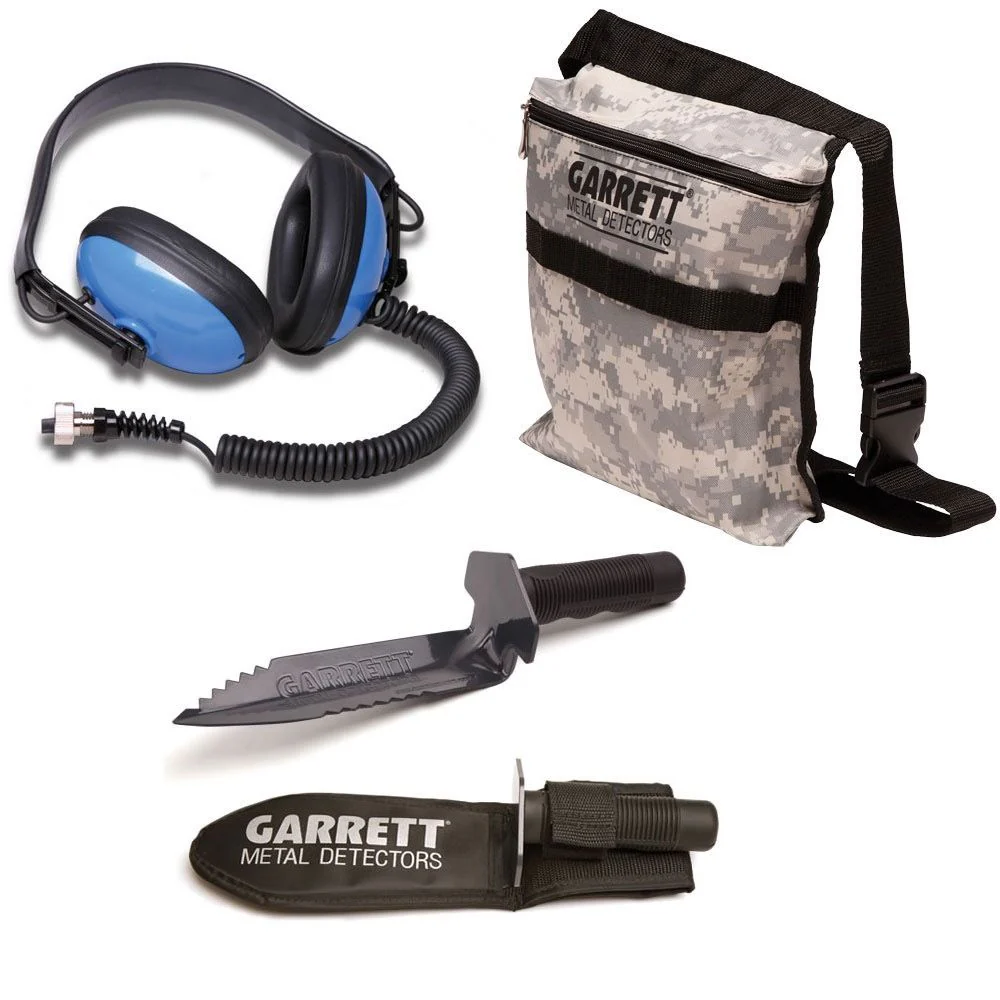 Garrett Bundle w/ Edge Digger, Camo Finds Pouch & Submersible Headphones - Image 1