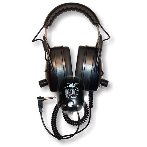 DetectorPro Black Widow Metal Detector Headphones, 1/4" Angle Plug - Image 1