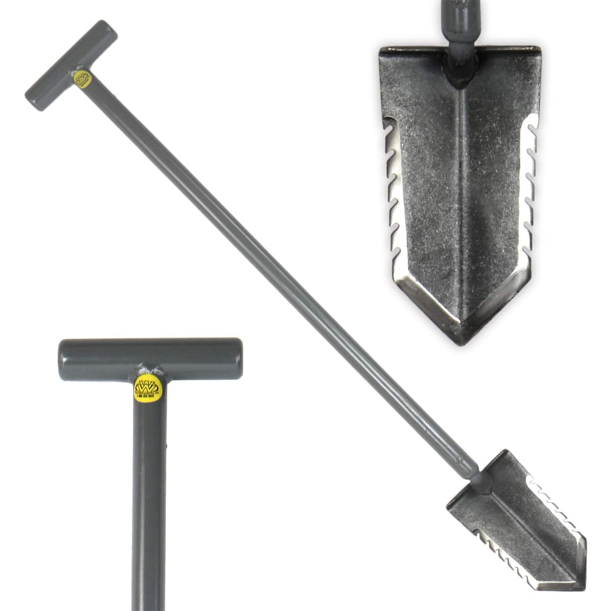 Lesche T- Handle 36" Heavy Duty Metal Detector Shovel Double Serrated Blade - Image 1